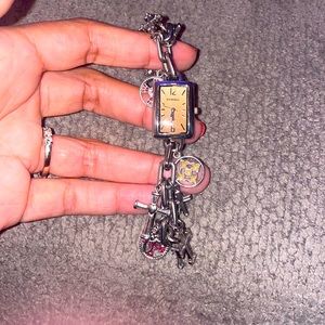 Fossil charm bracelet watch, silver